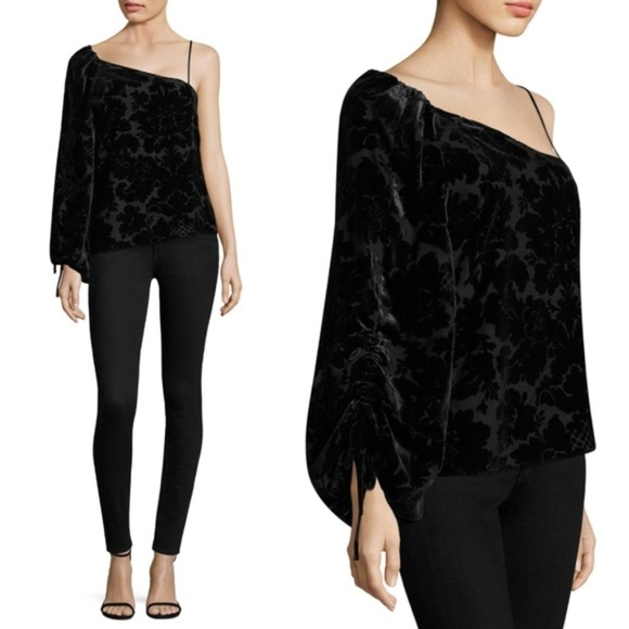 Parker Tops - PARKER Cleo Flocked Velvet One Sleeve Top